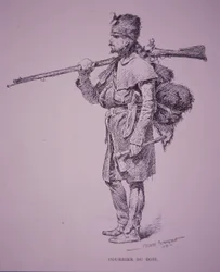 Francia-kanadai szőrmecsapda Coureur du Bois