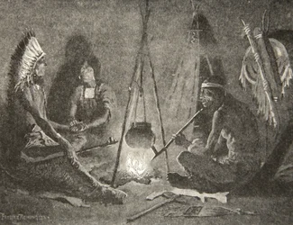 Követlek, férjem, Henry Wadsworth Longfellow (1807-82) Hiawatha dala című kocsmából. George G. Harrap und Company Ltd., 1911