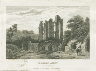 Croxden Abbey: metszet, nd [c 1830] (nyomtatás)