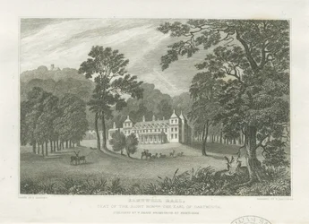 Sandwell Park - Hall: metszet, és [19. század közepe] (nyomat)