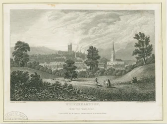 Wolverhampton – Távoli kilátás a Penn Roadról: acélmetszet, nd [c 1830] (nyomtatás)