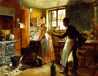 Lépcső alatt, 1885