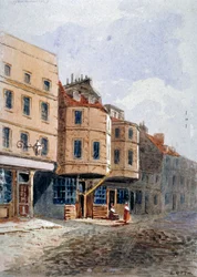 Kilátás Oliver Cromwell házára, Clements Lane, Westminster, London, c1840