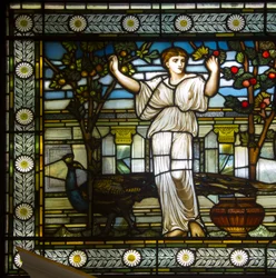 London, Thomas Goode Showroom, South Audley Street, GE Cooke, Frederick Vincent Hart (1843-1914), Classical Maidens In A Garden, 1876