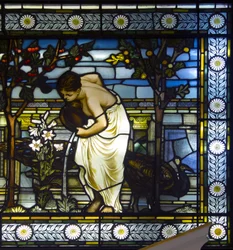 London, Thomas Goode Showroom, South Audley Street, GE Cooke, Frederick Vincent Hart (1843-1914), Classical Maidens In A Garden, 1876
