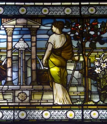 London, Thomas Goode Showroom, South Audley Street, GE Cooke, Frederick Vincent Hart (1843-1914), Classical Maidens In A Garden, 1876