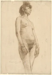Álló női akt, 1885.