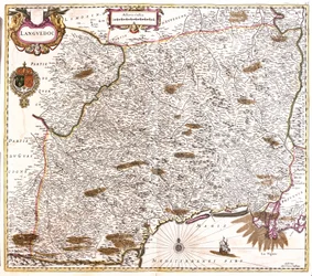 Languedoc (Franciaország) térképe (rézkarc