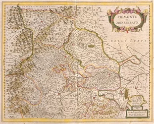 Piemont térképe (Olaszország) (rézkarc