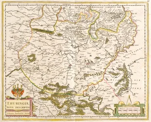 Türingia térképe (Németország) (rézkarc