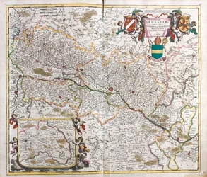 Az Elzászi Hercegség térképe (Franciaország) (rézkarc