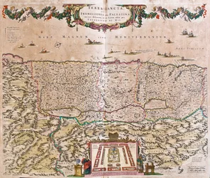 A Szentföld térképe (Izrael, Palesztina) (rézkarc
