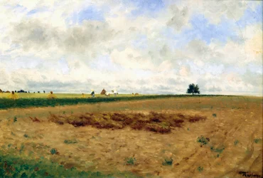 Táj szénakazalokkal (olaj, vászon)