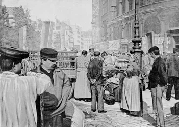 A piac sarka a Szent Eustache-templom közelében, Les Halles, Párizs, 1896