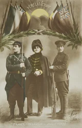 Első világháború, szövetség Franciaország - Belgium - Anglia, XX. század (fotó)
