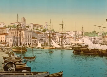 Cannes-i kikötő általános képe, 1890-1900