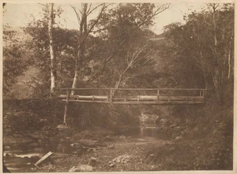 Tájkép fákkal és híddal,c. 1850 (fotó)