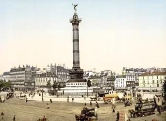 Place de la Bastille, Párizs, pub. 1900