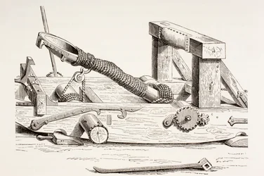 15. századi mangonel, a Les Arts au Moyen Age-ből, 1873-ban