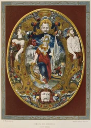 16. századi Limoges-i zománc, illusztráció Henry Havard Dictionnaire de lameublement et de la dekorációjából, 2. kötet, 22. tábla, Párizs, Maison Quantin, 1878