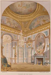 17. századi Salon de la Paix, Chateau de Versailles, illusztráció Henry Havard lakberendezési és dekorációs szótárából, 4. kötet, 36. tábla, Párizs, Maison Quantin, 1878 (li szín