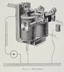 Siemens relé – G. Davy „Through Electricity” című művében