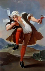 Egy jó üveg bor kereskedő jele. Névtelen festmény 1760 körül. V. 0,98x0,66 m Párizs, Musee Carnavalet - A La Bonne Bottle. Egy borkereskedő cégtáblája. Névtelen festmény 1760 körül. 0,98 x 0,66 m. Carnavalet Múzeum, Párizs