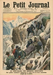 Mozgó ereszkedés a Mont Blanc-on, illusztráció a 