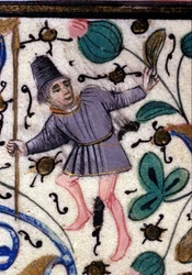 Egy mester. Petrarch (Francesco Petrarca) francia kézirata a 13. századból. Városi Bibl. Riminiből.