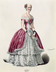 Eugenie Doche (1821-1900) színésznő a Camellias hölgy címszerepében, Alexandre Dumas fils (1824-1895) drámájában, Franciaország