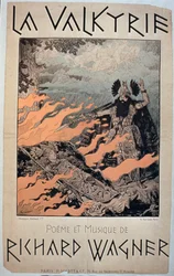 Reklám Richard Wagner (1813-83) "A walkür" című verses és zenés művéhez (színes litográfia)