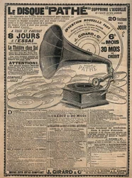 Reklám fonográfokhoz "" Pathe"" 1907 - Le disque pate -