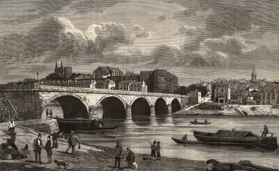 Angers - Maine-et-Loire a Pays de la Loire régióban - metszet a „France illustree: földrajz, történelem, statisztikai adminisztráció” nyelven V.-A. Maláta-barna. 1884