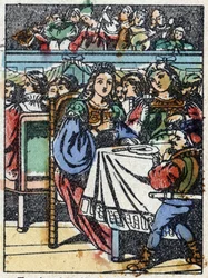 Névtelen illusztráció a „La belle au bois dormant”, Charles Perrault (1628-1703) francia író meséjéhez. Imaging Pellerin fametszete - Epinal, sd. 19. század vége.
