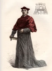 Antoine Duprat, bíboros legátus francais (1463-1535) - Antoine Duprat bíboros (1463-1535) - metszet a "" Franciaország története az unokáimnak mesélt" című könyvből" - Francois Guizot - 1872-1876
