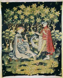 Arras gobelin, a szív felajánlása (szőttes)