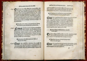 Az 1539. évi Villers-Cotterets rendelet 106., 107., 108. cikke (nyomtatott papír)