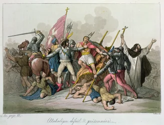Atahualpa (kb. 1502-33) legyőzte és fogságba esett Francisco Pizarro (kb. 1478-1541) csapataitól 1820