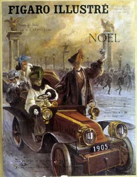 Automobile Dion-Bouton 1905 és Grunwaldt kabátok és szőrmék - a Le Figaro Illustré című filmben, 1904. dec.