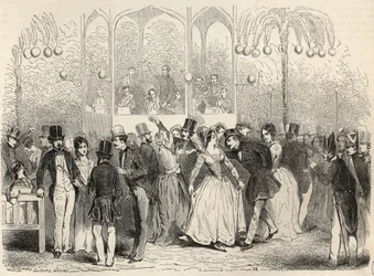 Bal Mabille (tánc- és szórakozóhely, avenue Montaigne, Párizs) Edmond Texier 1852-es metszete „Tableau-de-Paris”-ban