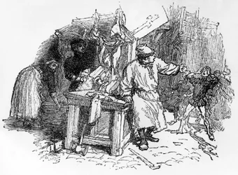 Francois Villon balladái "Mikulás, aki elülteti a szőlőt", pelletán kiadás, 1896
