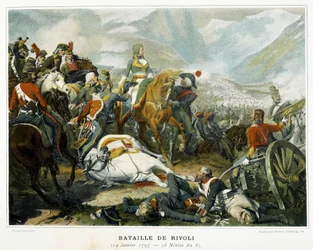 Bonaparte (középen), az osztrákok felett aratott győzelme után a rivoli-i csatában (Olaszország) január 14-én