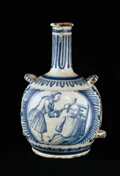 Fogorvost ábrázoló palack (kerámia)
