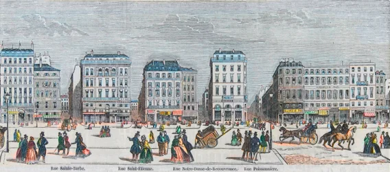 Boulevard Poissonniere - Rue Saint Barbe - Rue Saint Etienne - Rue Notre Dame de Reouvrance - Rue Poissonniere - „Tableau-de-Paris”-ba vésette Edmond Texier 1852