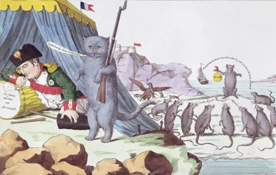 Napóleon Bonaparte (1769-1821) karikatúrája az Elbán, 1814-15