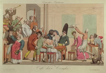 A Cafe des Aveugles karikatúrája, 1800 körül