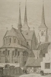 Székesegyház az 1850-es években, Roskilde, Dánia, a Le Tour du Monde-ból, Párizsban, 1860-as években