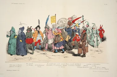 Politikai hamvas ceremónia, a La Caricature, pub. 1833 (kézzel színezett litográfia)