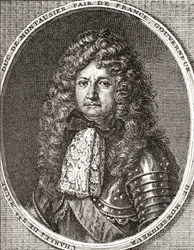 Charles de Sainte-Maure, Montausier hercege, 1610-1690. Francia katona és a trónörökös, Lajos, a Nagy Dauphin nevelője. A Les Heures Libres című kiadványból, megjelent 1908-ban.