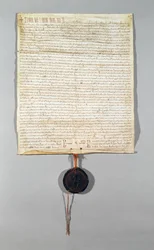Philippe Auguste (1165-1223) 1209 (vellum) által kiadott Peronne Commune chartája